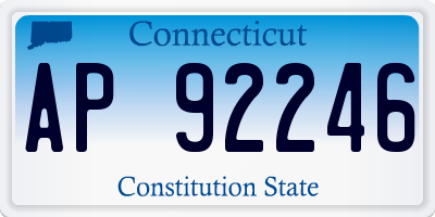 CT license plate AP92246