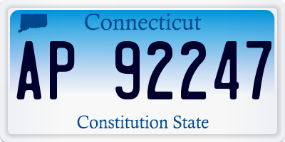CT license plate AP92247