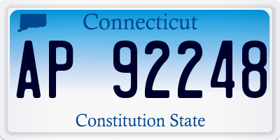 CT license plate AP92248