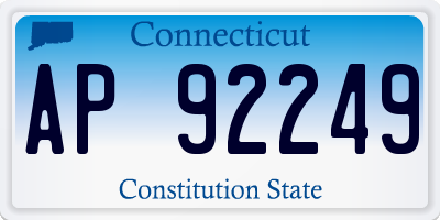 CT license plate AP92249
