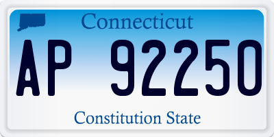 CT license plate AP92250