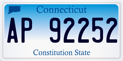 CT license plate AP92252