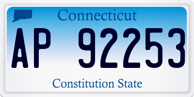 CT license plate AP92253