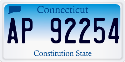CT license plate AP92254