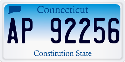 CT license plate AP92256