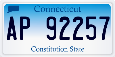 CT license plate AP92257