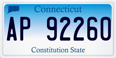 CT license plate AP92260