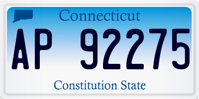 CT license plate AP92275