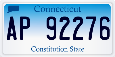 CT license plate AP92276