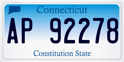 CT license plate AP92278