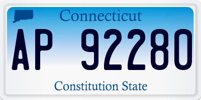 CT license plate AP92280