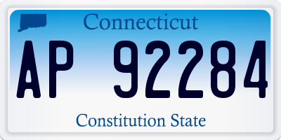 CT license plate AP92284