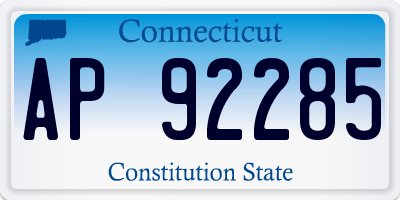 CT license plate AP92285