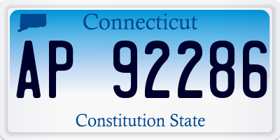 CT license plate AP92286