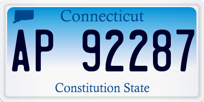 CT license plate AP92287