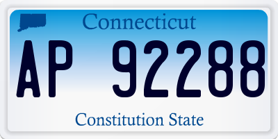 CT license plate AP92288