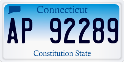 CT license plate AP92289