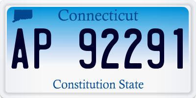 CT license plate AP92291
