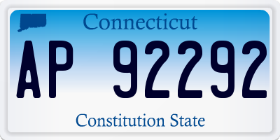 CT license plate AP92292