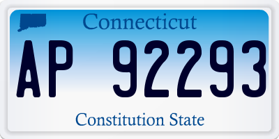 CT license plate AP92293
