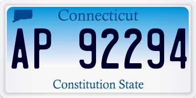CT license plate AP92294