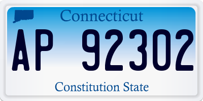 CT license plate AP92302