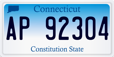 CT license plate AP92304