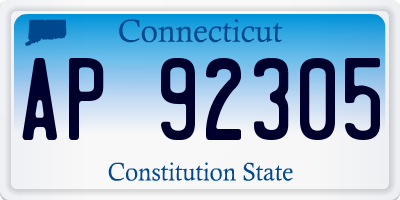 CT license plate AP92305