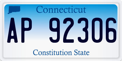 CT license plate AP92306