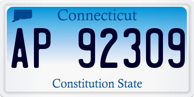CT license plate AP92309