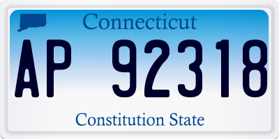 CT license plate AP92318