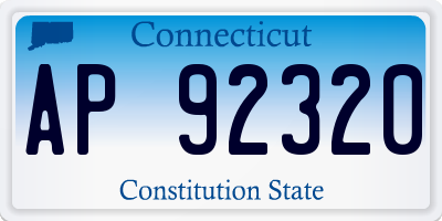 CT license plate AP92320