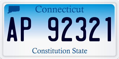 CT license plate AP92321