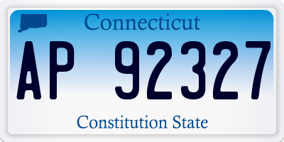 CT license plate AP92327