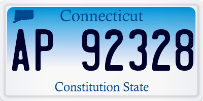 CT license plate AP92328