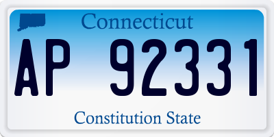 CT license plate AP92331
