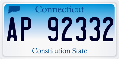 CT license plate AP92332