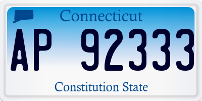 CT license plate AP92333