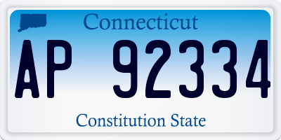 CT license plate AP92334