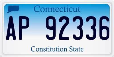 CT license plate AP92336