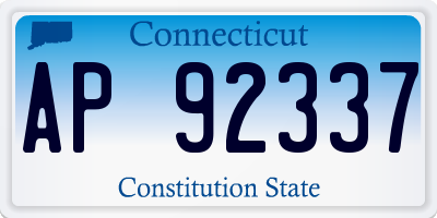 CT license plate AP92337
