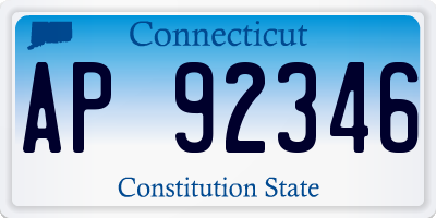 CT license plate AP92346