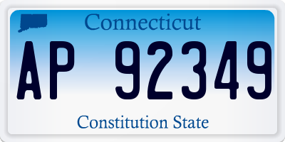 CT license plate AP92349