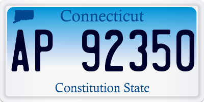 CT license plate AP92350