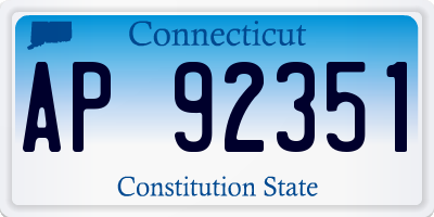 CT license plate AP92351