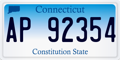 CT license plate AP92354