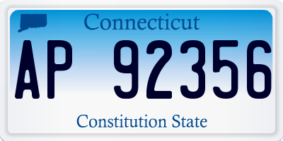 CT license plate AP92356