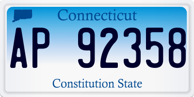 CT license plate AP92358