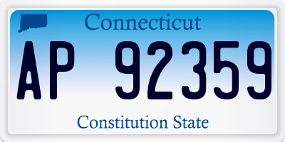 CT license plate AP92359