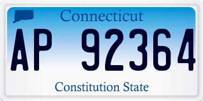 CT license plate AP92364